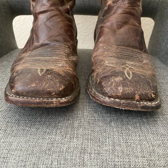Justin Made in USA Mens UJ251 Western Cowboy Leather Brown Boots Size 9EE main image 9